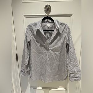J Crew black and white popover collared shirt